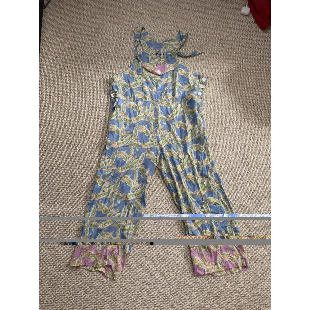 Faith Rayon Boho Hippie Overalls‎ Jumper Jumpsuit Floral Ankle Wide Leg XL